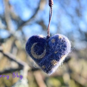 starry sky moon celestial keyring heart keyring handmade gift